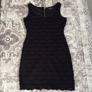 Guess Black Tiered Mini Cocktail Dress